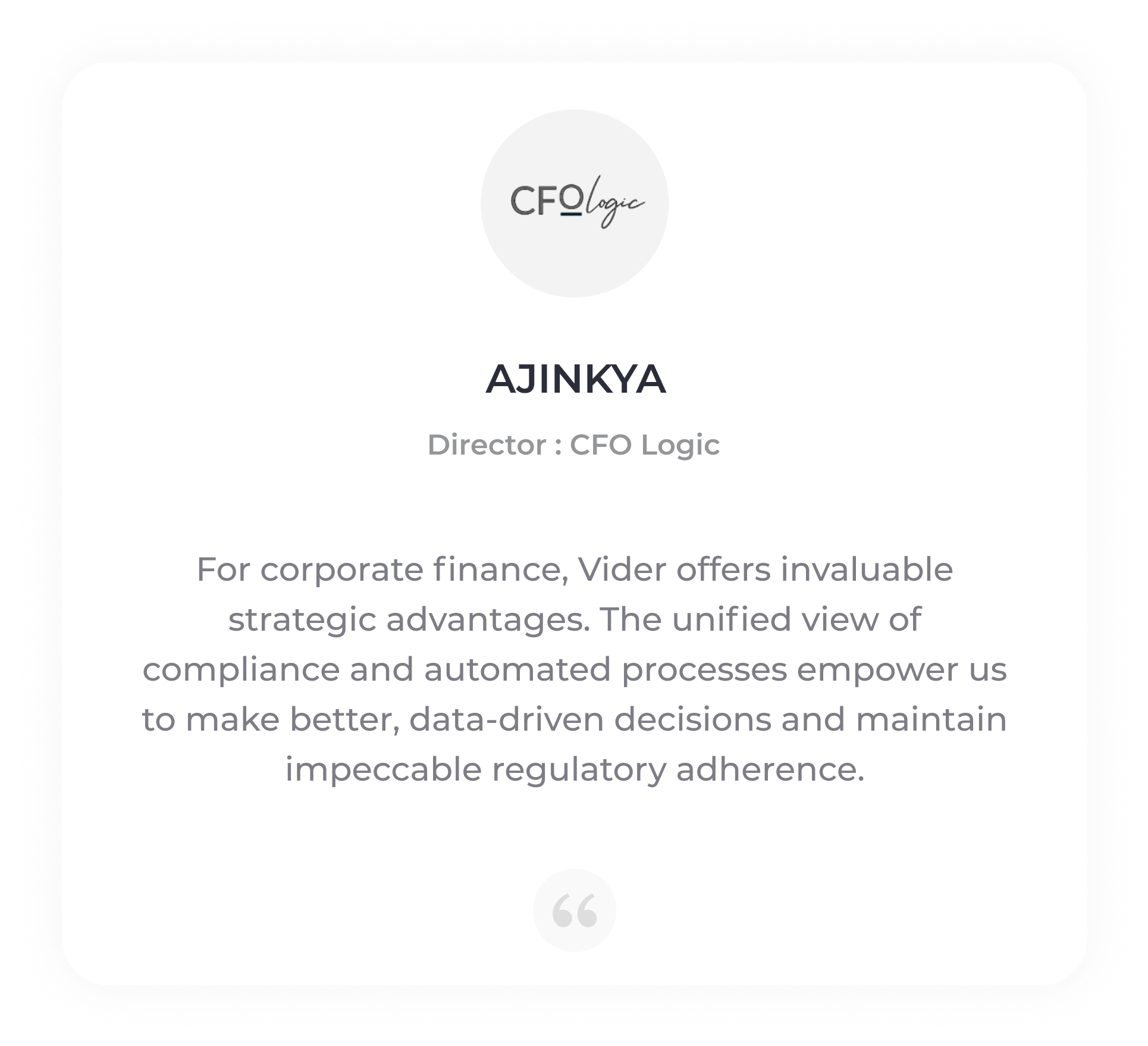 CFO Logic Testimonial